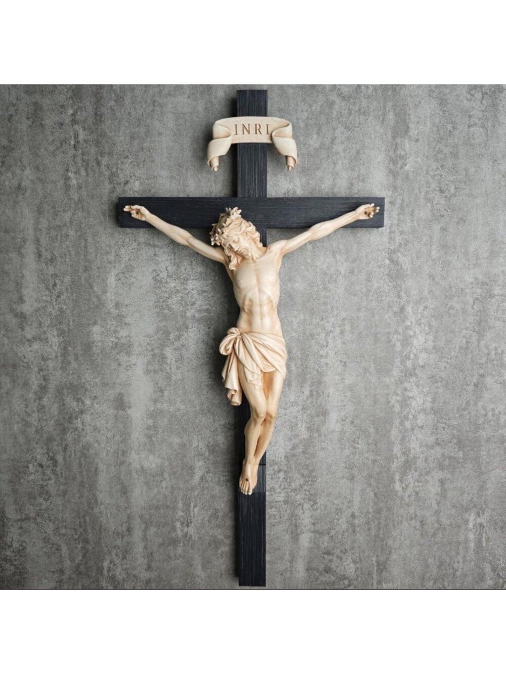 Elegant 16" Bone Beige Wall Crucifix - Catholic Home Decor, Faith & Spirituality